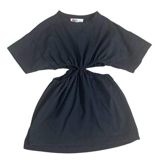 FREE PEOPLE BEACH  DANDELION  CUTOUT  BLACK‎ MINI DRESS SIZE XS/TP - Picture 1 of 7